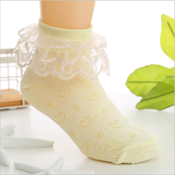 Ruffled Lace Pastel-colored Socks