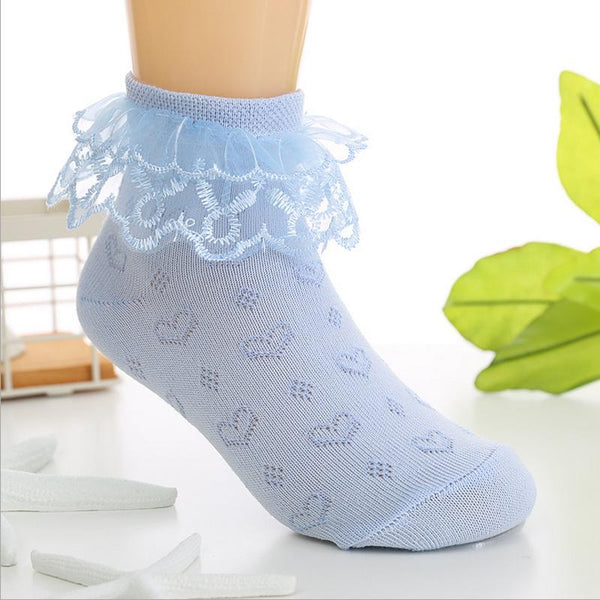 Ruffled Lace Pastel-colored Socks