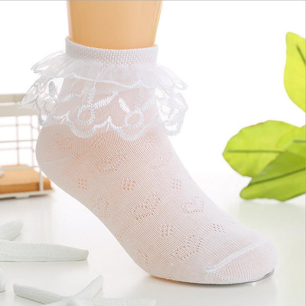 Ruffled Lace Pastel-colored Socks