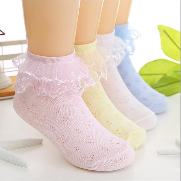 Ruffled Lace Pastel-colored Socks