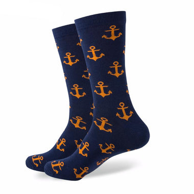 Combed Cotton Anchor Patterned Socks