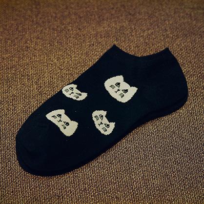 Cute Cat Character Cotton Ankle Socks