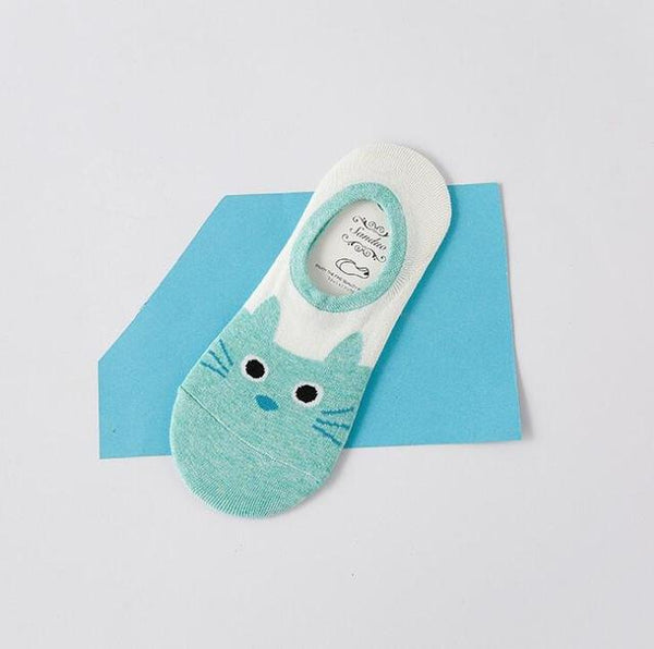 Cute Cat Character Cotton Ankle Socks